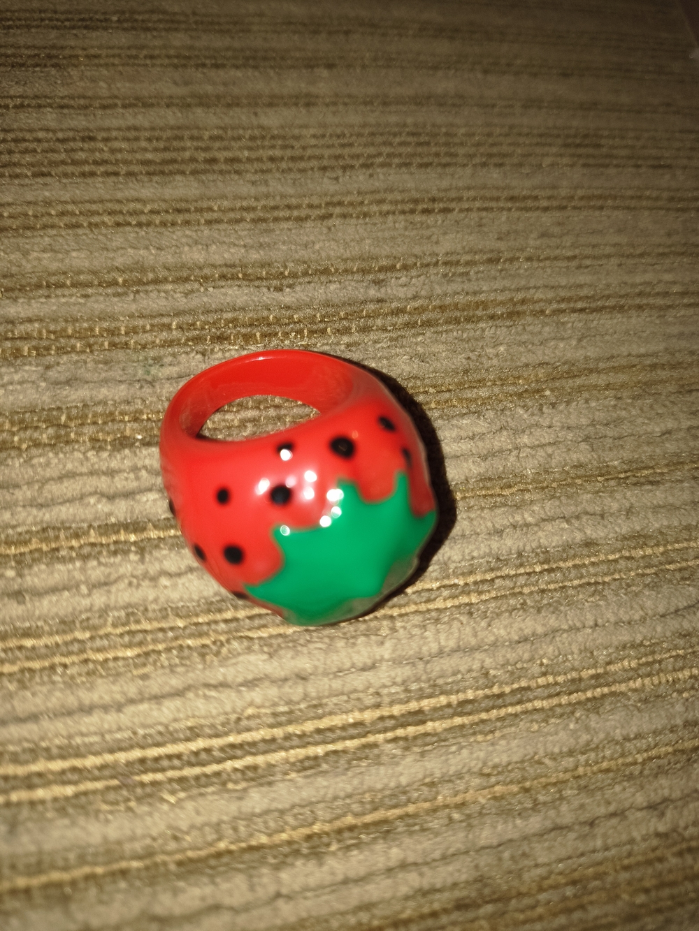 Red and Green Strawberry Statement Ring